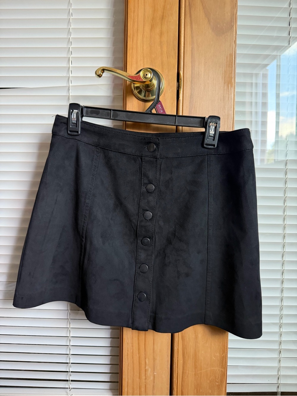 Zara Black Button-Front Mini Skirt